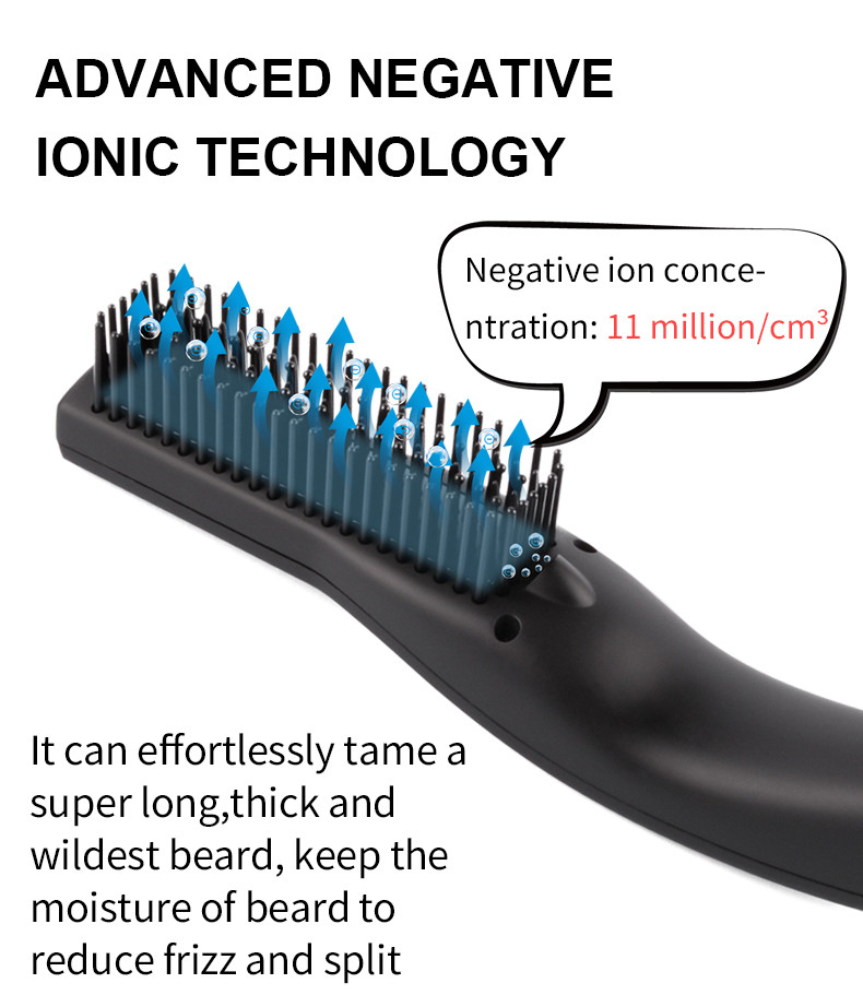 25w Mens Beard Straightener Brush With Carrying Bag