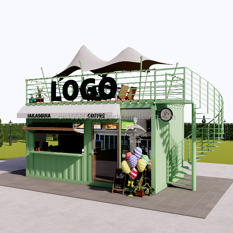 Galvanized Steel Bending 20ft Prefabricated Container for Customized Color Restaurant Cafe Coffee Shop Bar