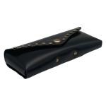 Black Customizable Leather Glasses Case Embossed Logo Easy Carrying