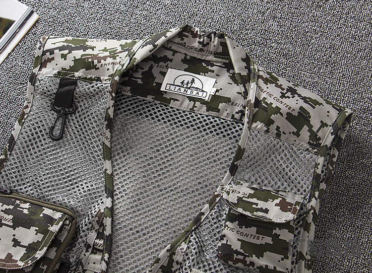 Hot Sale Outdoor Men's Photography Vest Camouflage Utility Mesh Vest Multi-pocket Fishing Men Leisure Mesh Vest