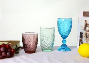 Quality Hand Made Colored Wine Glasses 9oz Crystal Wine Goblets, Lead Free Solid Colored Drinking Glass wholesale