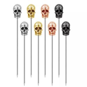Quality Stainless Steel Fruit Skewer Stick Fork Bar Tools Creative Skeleton Shape Fruit Needle wholesale