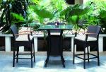 Modern Leisure Resin Wicker Bar Set For Balcony / Beach / Office