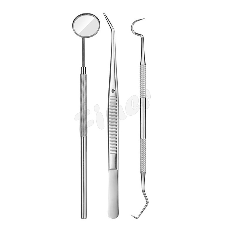 3pcs Stainless Steel Orthodontic Dental Instruments Mouth Mirror Dental Tools