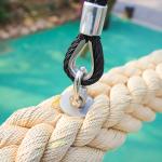 Khaki Walking Playground Rope Bridge 2.5mX120mm For Amusement Park