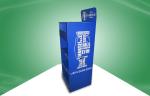 Four Shelves POS Cardboard Displays Blue Assembly Floor Display Stands