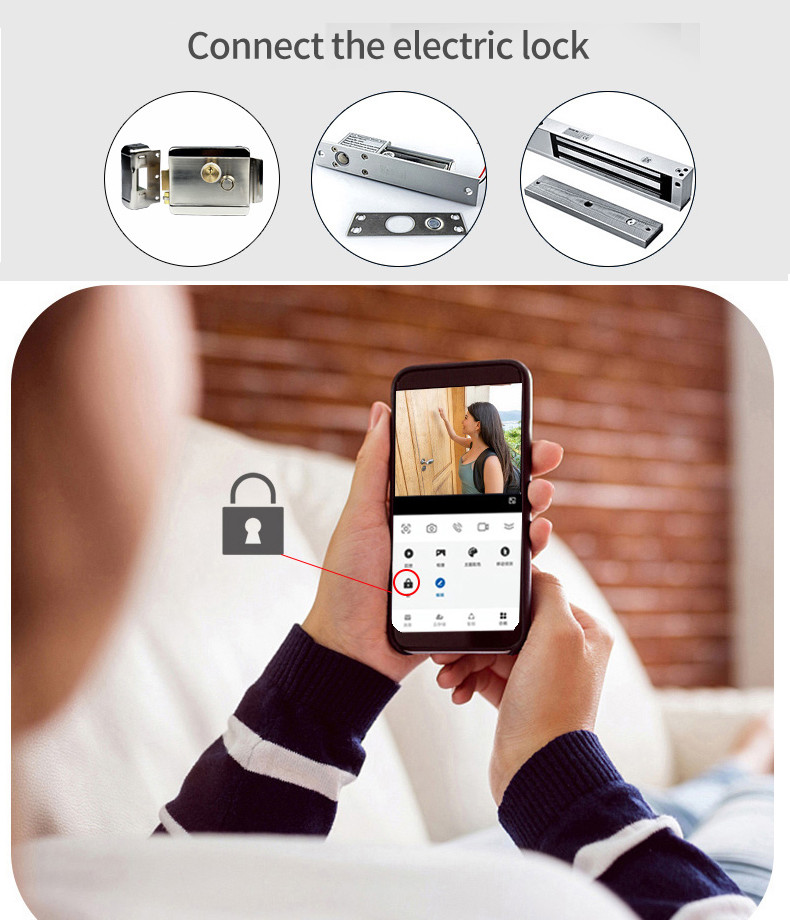 Wireless 1080p Wifi Video Doorbell 7 Inch Entry Wired Camera Night Vision