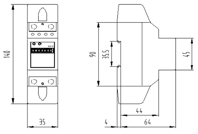 Din Rail 220V 230V 80A 1 Phase 2 Wire Kwh Active Energy Meter