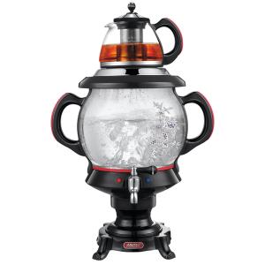 Quality Durable Room Service Equipments Tradition Glass Samovar W / 4.5 LTR Electric Water Kettle with 1 LTR Teapot wholesale