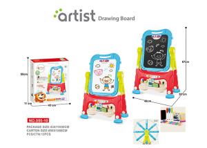 Quality 67 CM Height Unisex Kids Magnetic Drawing Board 12 Chalks Painting Blue wholesale