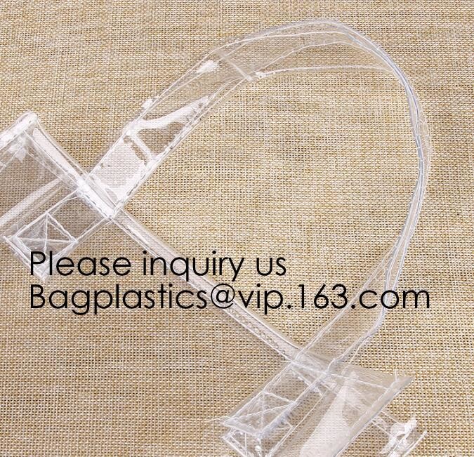Manufacturer Custom Logo Transparent Clear PVC Plastic Portable Packaging Promotional Gifts Shopping Tote Bag, bagease