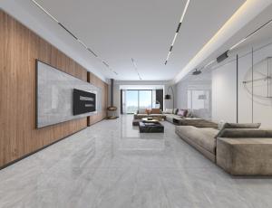 Quality ISO9001 1152SQM Polished Glazed Tiles , 80x80cm Grey Marble Porcelain Floor Tile wholesale