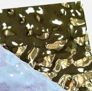 Quality Hammered Metal Decorative Panel Rose Gold Stainless Steel Water Ripple Sheet Plate Hotel wholesale