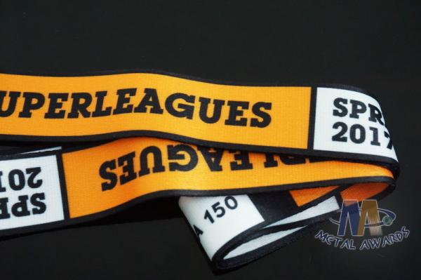 Durable Polyester Sports Award Custom Medals Ribbons , Sublimation Custom