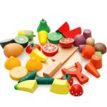 Kitchen 5.9in Wooden Fruit And Veg Toys Magnetic Fruit Cutting