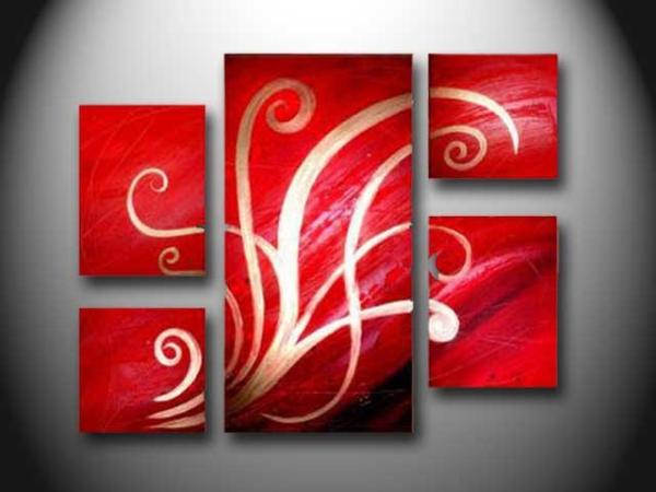 Customized Red Realistic Paint Handmade Oil Painting on masonite, linen, canvas