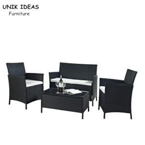 Quality 4 Pieces Rattan Wicker Furniture Set Waterproof Outdoor Garden Furniture Set wholesale