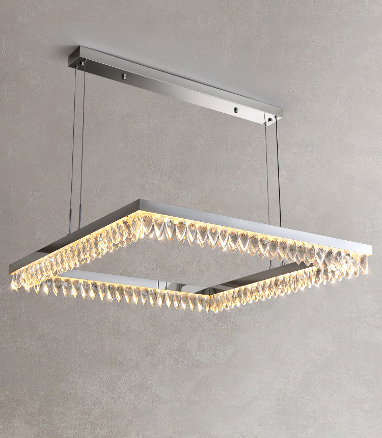 Led Silver Chandelier For Living Room Modern Creative Design crystal led ceiling light(WH-CY-214)