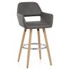 Buy cheap Wooden Dark Grey PU Leather Bar Stool from wholesalers