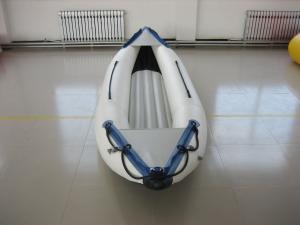 Quality White PVC Fabric One Person Raft Inflatable Fishing Kayak With Aluminum Seat wholesale