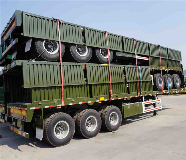 3 Axles Side Wall Semi Trailer 60 Tons Loading Capacity FUWA / BPW Axle