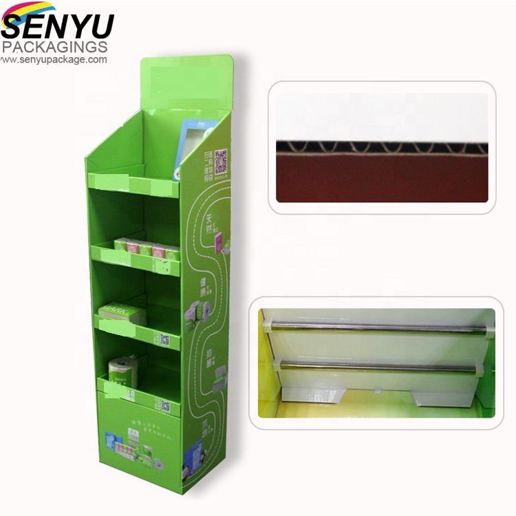 Cardboard Display Rack Potato Chip Advertising Recycled Paper Material
