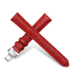 Quality ALK Leather Watch Band Bracelet Strap butterfly deployant Clasp buckle Watchband accessories 14mm 16mm 18mm 19mm 20mm 22 wholesale