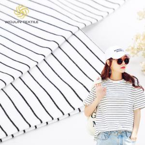 Quality Tightly Woven Plain Jersey Striped Pure Cotton Fabric For Casual Wear wholesale