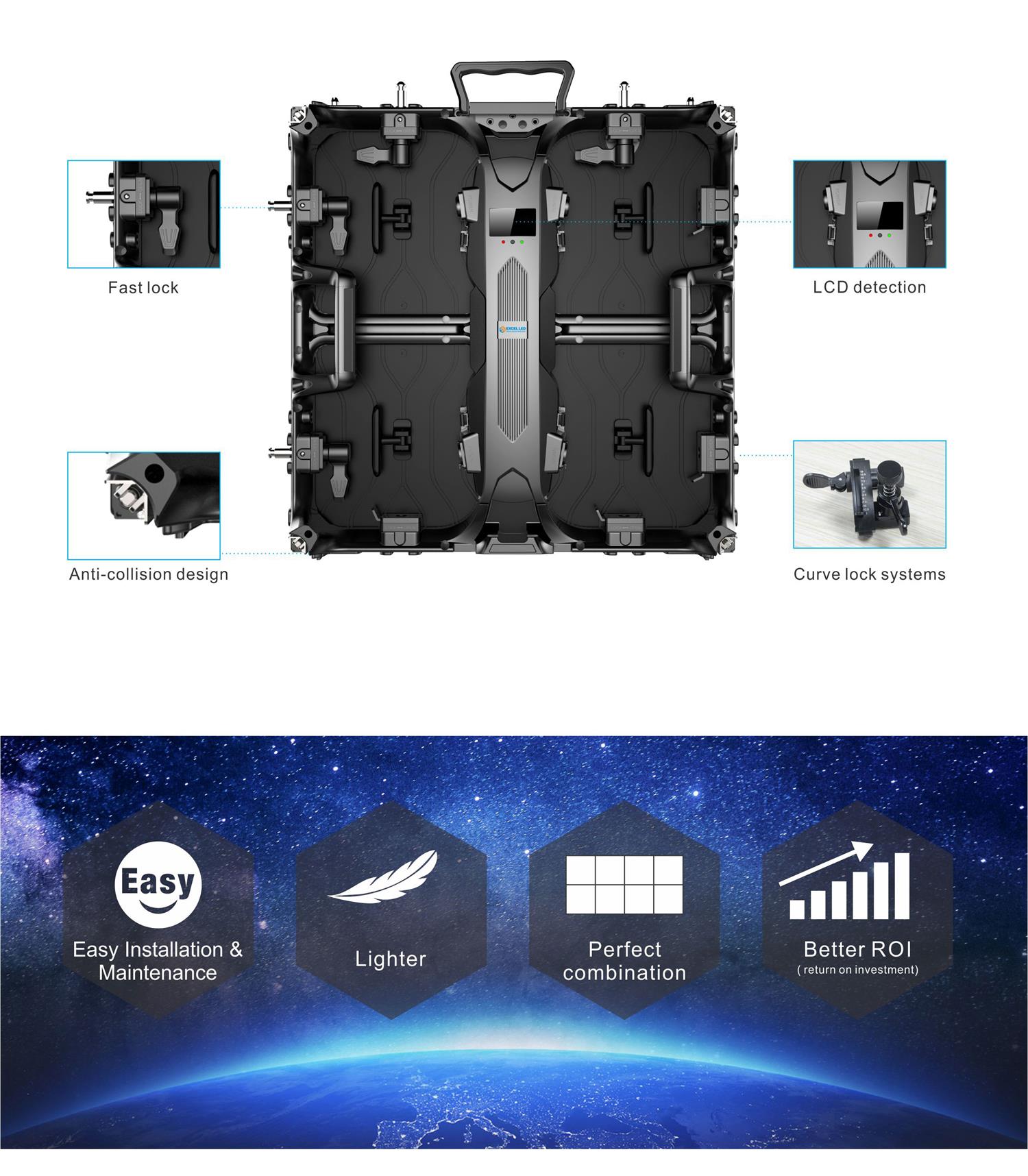 Stage Portable LED Display Panels P3.91mm LED Rental Display Screen For Events