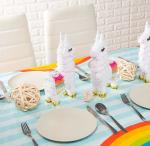 Water Resistant Disposable Plastic Tablecloths , Rainbow Design 54x108