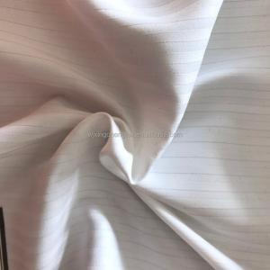 Quality 75*75 Yarn Count 100% Polyester Jacquard Fabric for Lady Dress in White Color wholesale