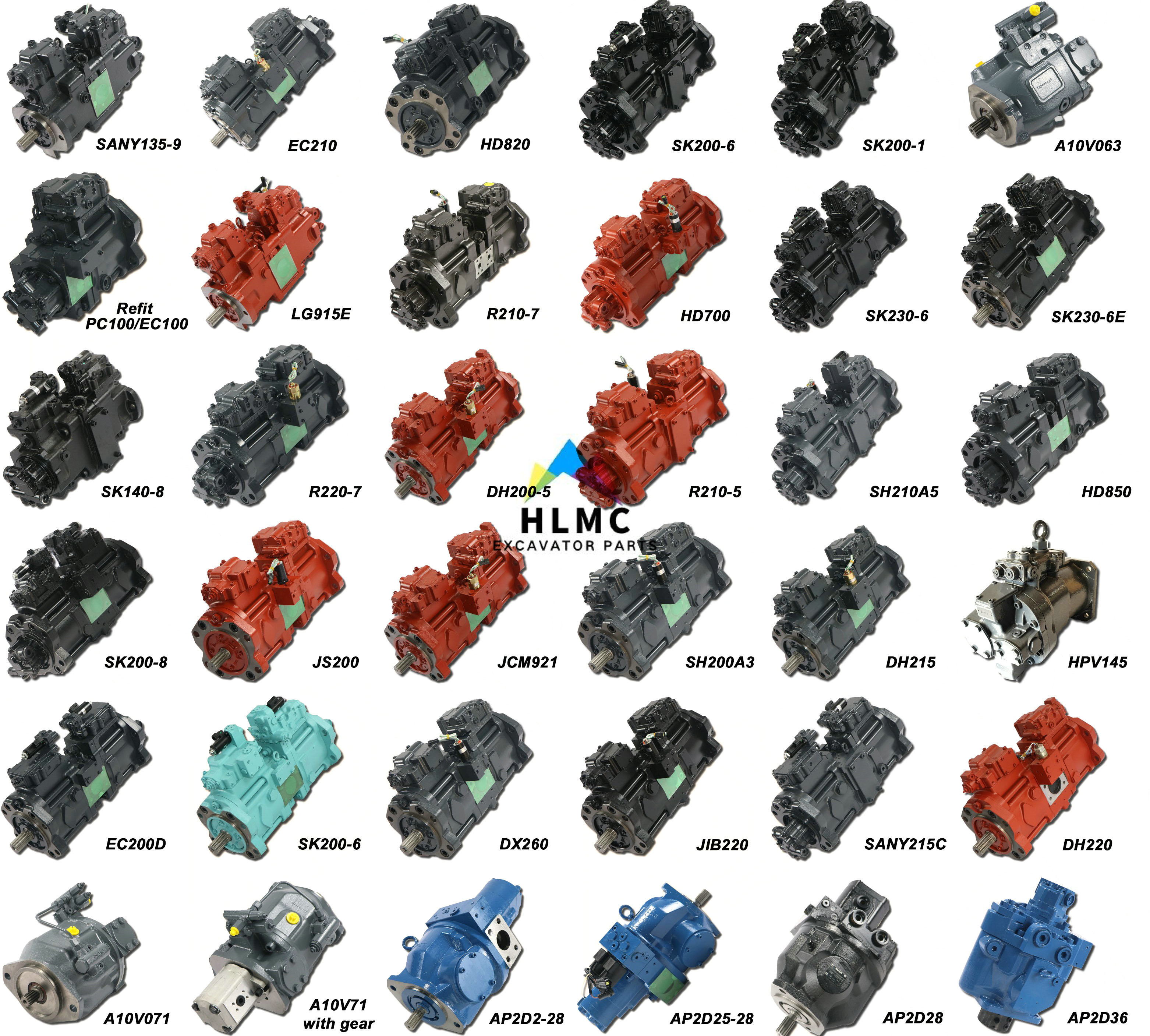 Excavator PSVD2-27E KYB Hydraulic Main Pump Spare Parts For XCGM Yuchai Sany