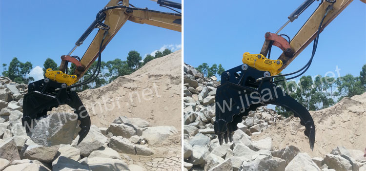 Durable Excavator Grab Bucket Hyundai R210 Great Clamping Force Hydraulic Power