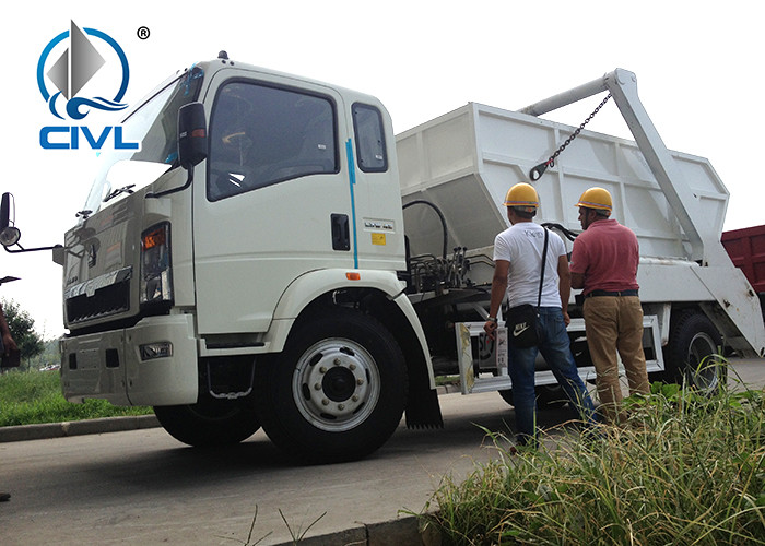 4 x 2 SINOTRUK HOWO Swing Arm Garbage Truck 6CBM/8CBM10CBM /12CBM With Fashion Design