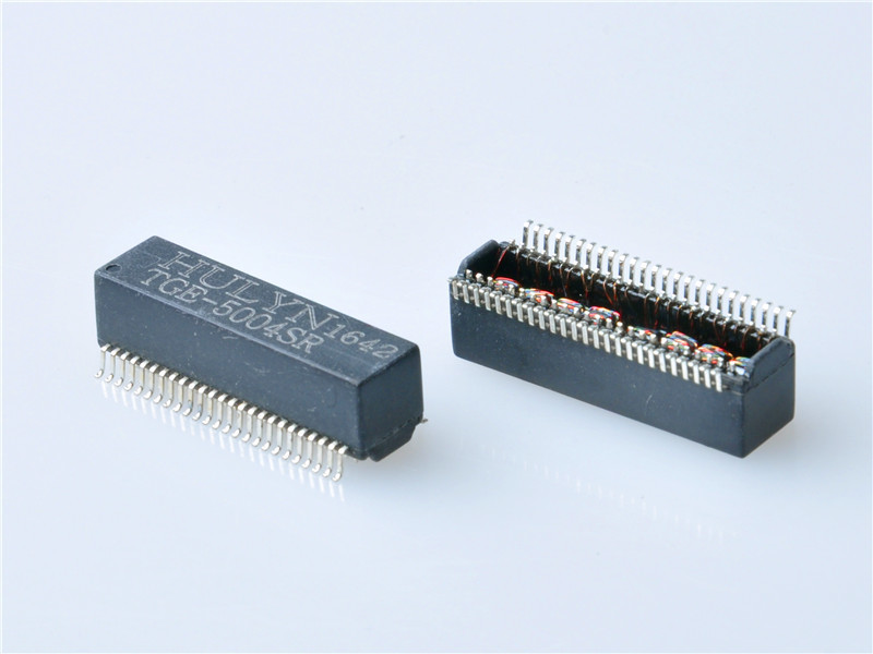 10/100/1000 Base-T Quad port SMD LAN Magnetic Transformer,50PIN,Very low profile PCMCIA /PC Card, SMD package.