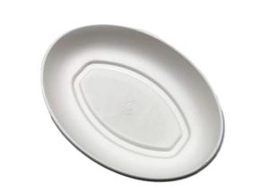 Quality Oval 262.5x197x20.1mm Biodegradable Sugarcane Bagasse Plates wholesale