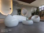 Custom Logo Resin Table Sets Garden Fiberglass Table Bench Furniture