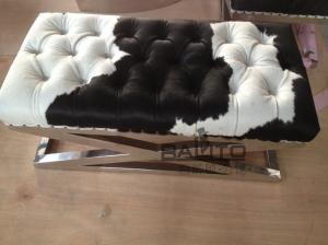 Quality classical luxury cows leather color ottoman furniture wholesale