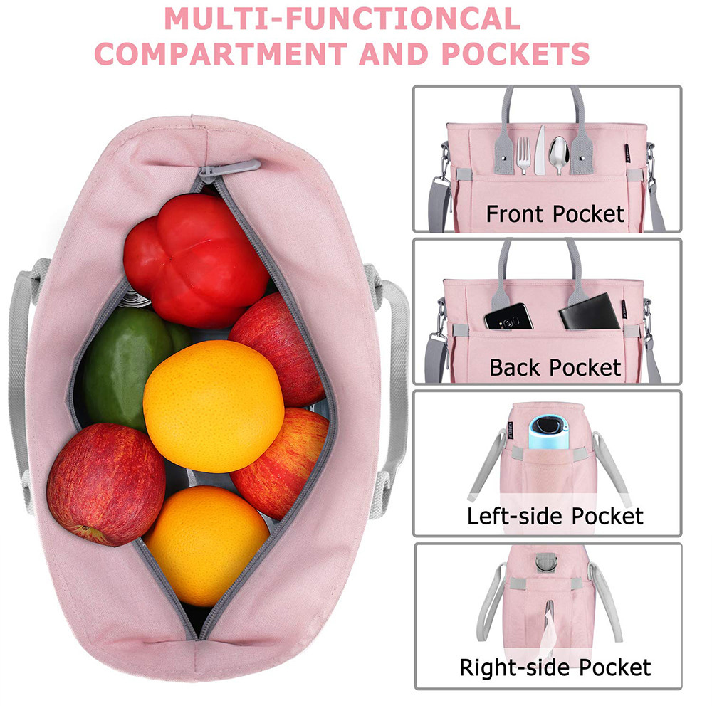Large Multi-functional Lunch Tote Box with Removable Shoulder Strap