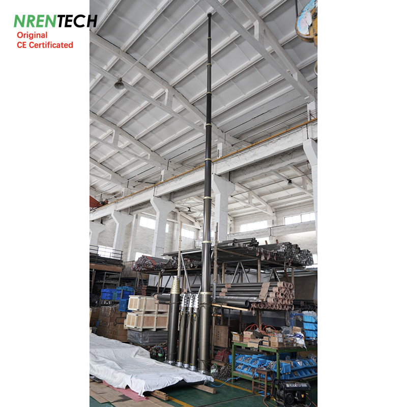 12m Non-Lockable Pneumatic Telescopic Mast For Mobile Telecommunication Antenna Tower