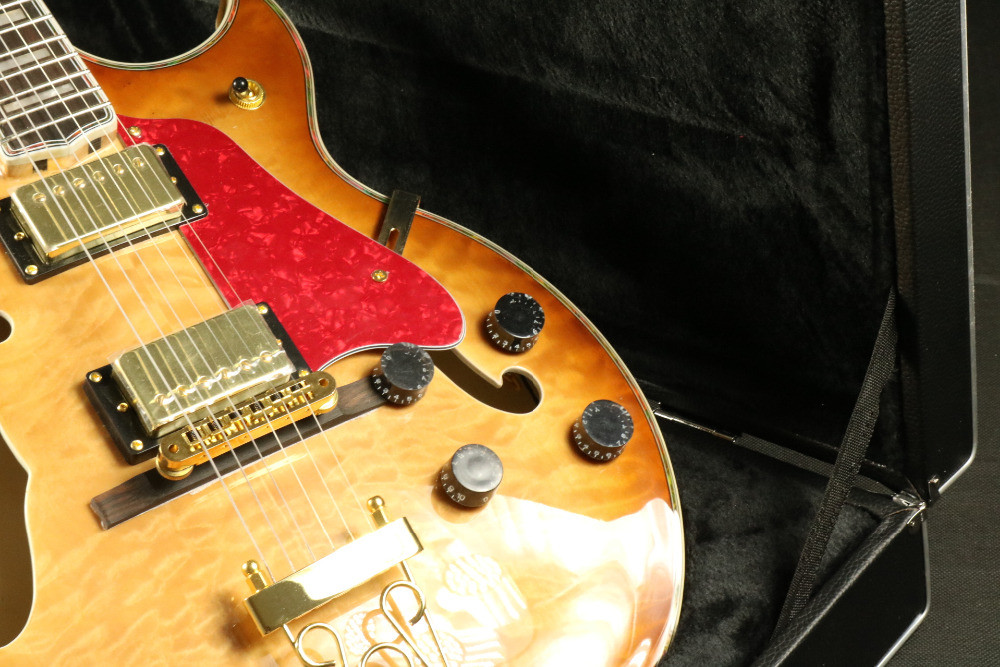 High Quality teaburst thick hollow body block inlay single cutaway electric guitar Guitar