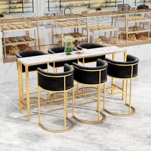 Quality Commercial Metal Bar Stools High Stool With Velvet / PU Seat wholesale