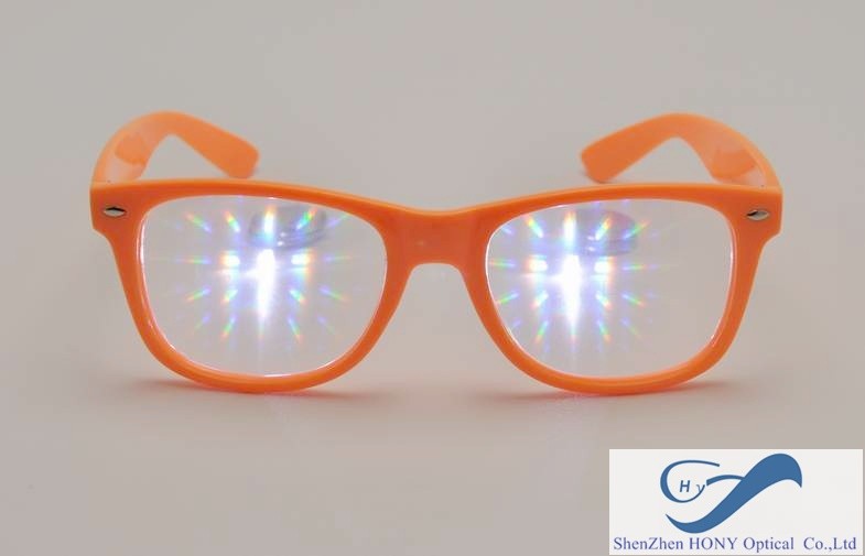 Customizd PVC 3D Fireworks Glasses With Optics Parameter Transmittance 90%