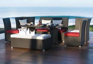 Quality 7pcs garden rattan furniture with high back wholesale