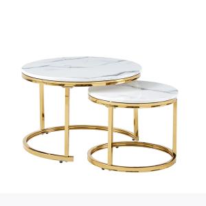 Quality Iron Simple Round Slate Coffee Table Living Room Nordic Home Marble Coffee Table wholesale