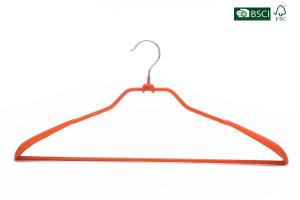 Quality Betterall Widen Shoulder Orange Color PVC Vinyl Coating Metal Hanger for Coat wholesale