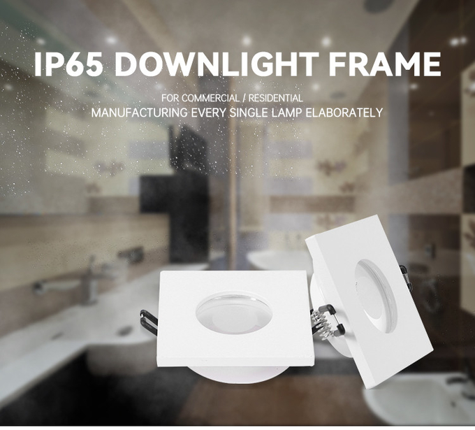 Recessed Spotlight Frame Aluminum Square Design MR16 GU10 60mm Cut-out IP65 Rated