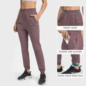 Quality Elastic Waist Yoga Sports Pockets Jogger Pants Women Workout Running Trouser wholesale