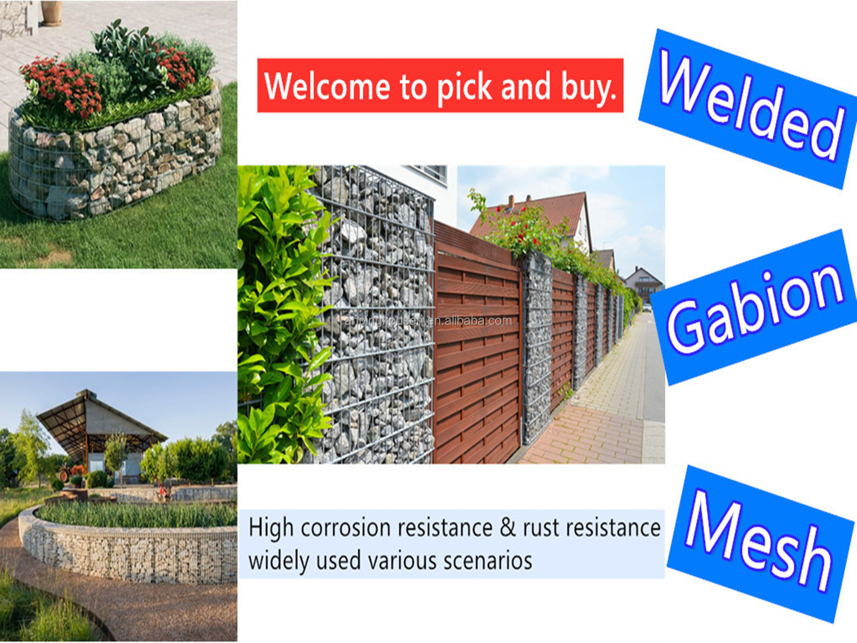 4mm Wire Gauge Galfan Welded Gabion Mesh Boxes for Hot Dipped Galvanized Retaining Wall