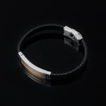 Leather rope bracelet trendy retro leather woven stainless steel men's bracelet
